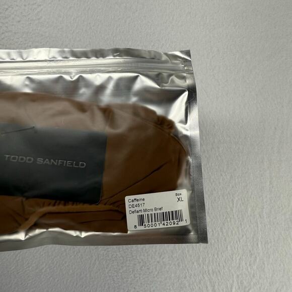 Todd Sanfield Brief Men's XL Brown Caffeine Defiant Micro Solid Minimal NEW - Picture 3 of 5